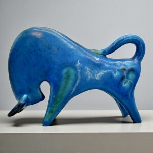 Guido Gambone (1909-1969) - sculpture de taureau en céramique émaillée