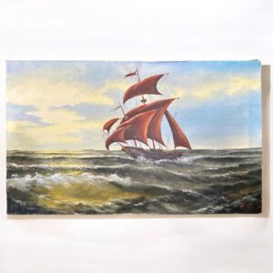 Franz Müller-Grossen (1871 – 1946)  Paysage marin à l'huile sur toile