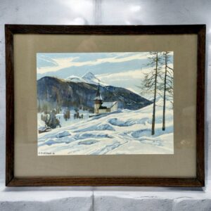 Hans Beat WIELAND (1867-1945) Aquarelle Paysage de montagne