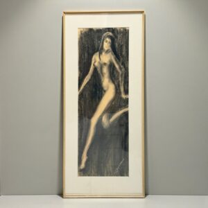 Jo HENNIN (1921-1963) - dessin au fusain nu féminin