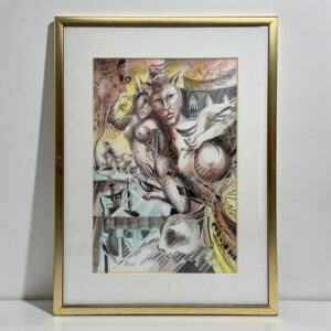 PIERRE QUELOZ - Dessin à l'encre de Chine gouache sur papier